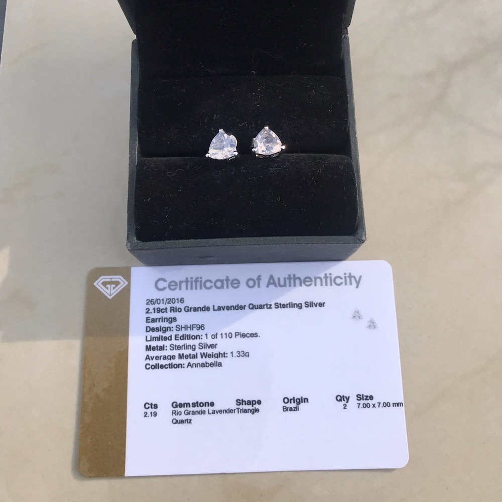 Lavender quartz studs